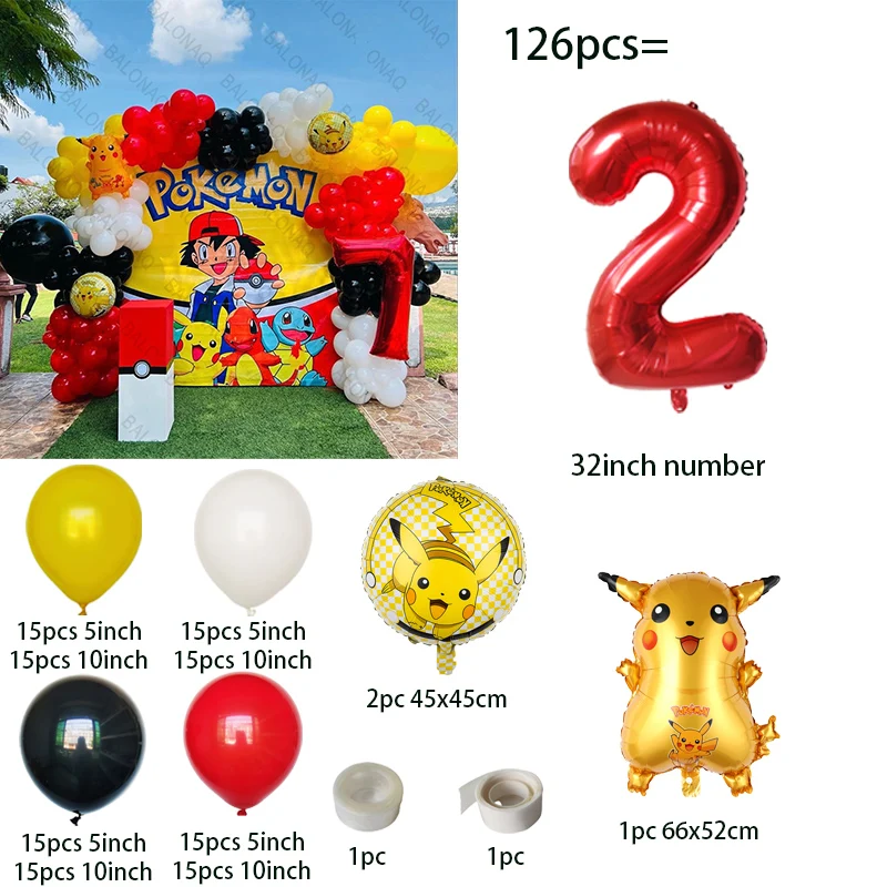 126pcs Cartoon Pikachu Theme B - огляд і ціна Balloon Arch Kit