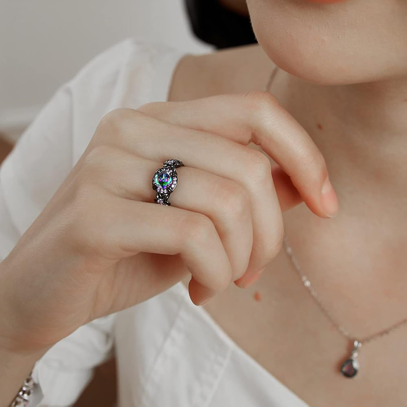 Huitan Women Black Ring Inlaid - огляд і ціна Event Suppliers