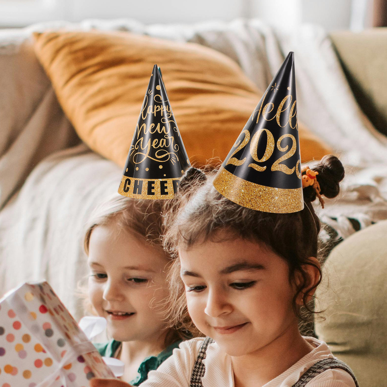 6Pcs Black Gold Party Hats New - огляд і ціна Party Hat Cone