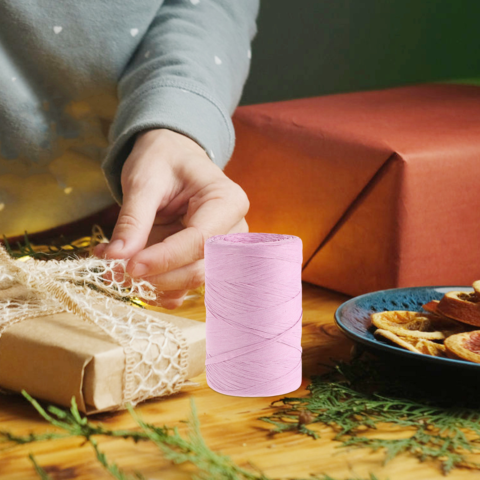 Colored Raffia Paper String Fl - огляд і ціна Papercraft Supply Ribbon