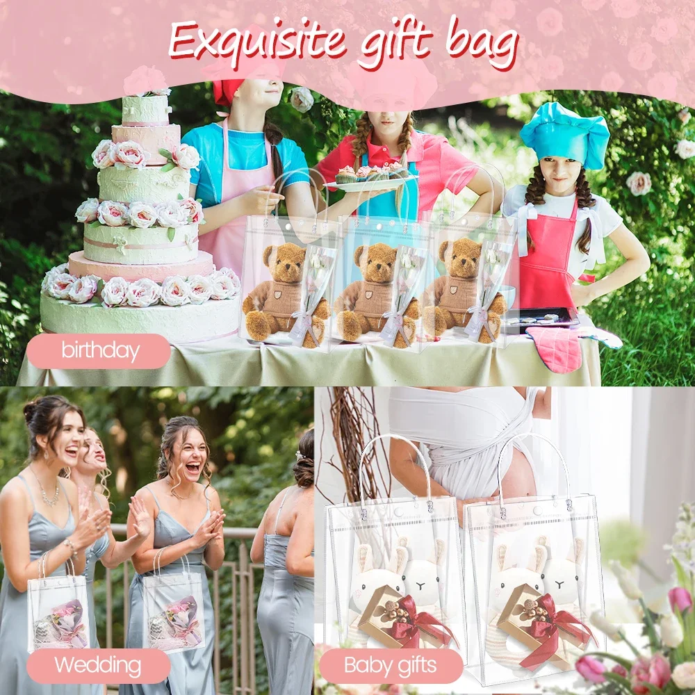 Clear PVC Gift Bags with Handl - огляд і ціна Event Party Shop