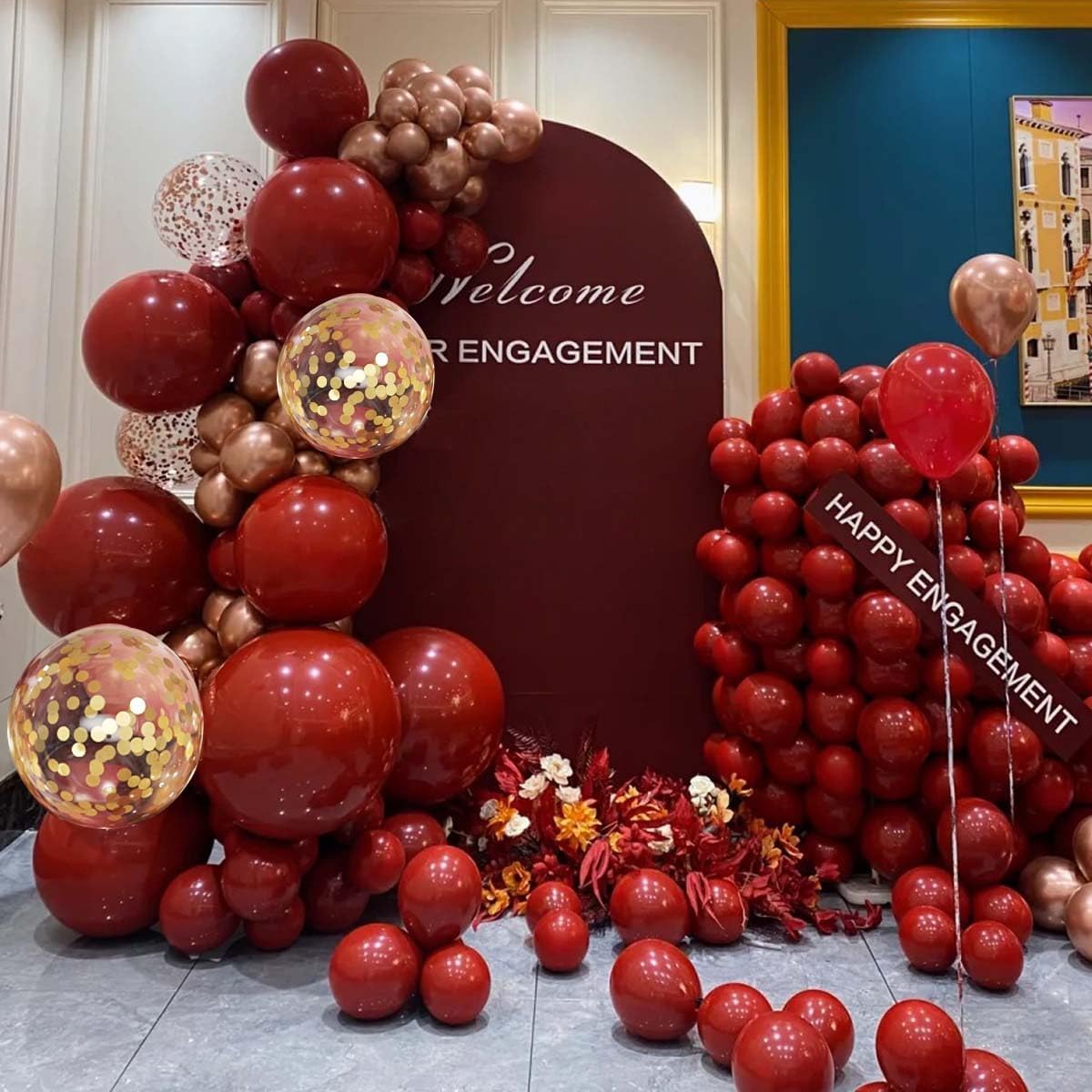 133 Pcs Burgundy Gold Rose Gol - огляд і ціна Balloon Arch Kit