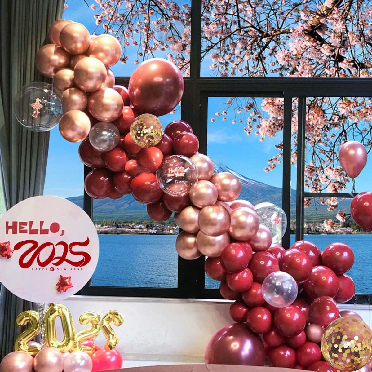133 Pcs Burgundy Gold Rose Gol - огляд і ціна Balloon Arch Kit