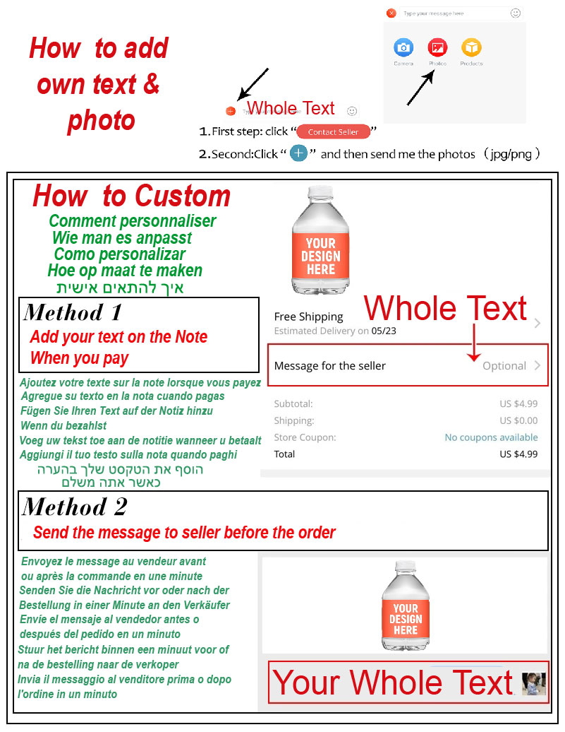 Custom Water Bottle Label, Per - огляд і ціна Party Event Supplier