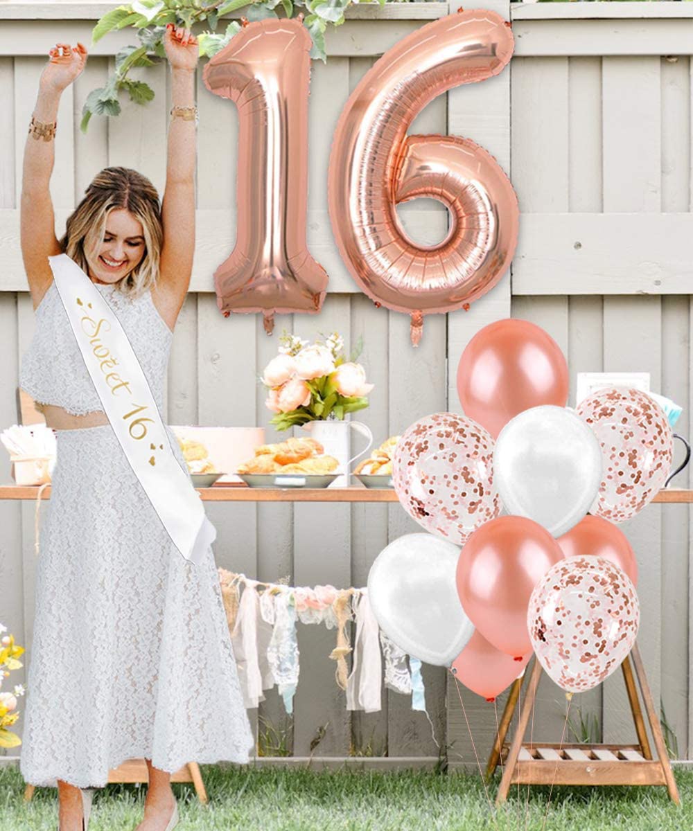 16th Birthday Decorations for  - огляд і ціна Party Banner Gold